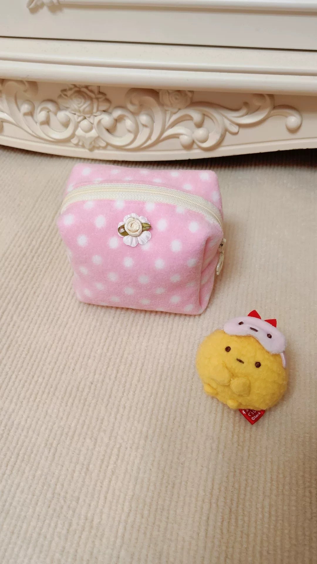 Pink Polka Dot Mini Makeup Pouch