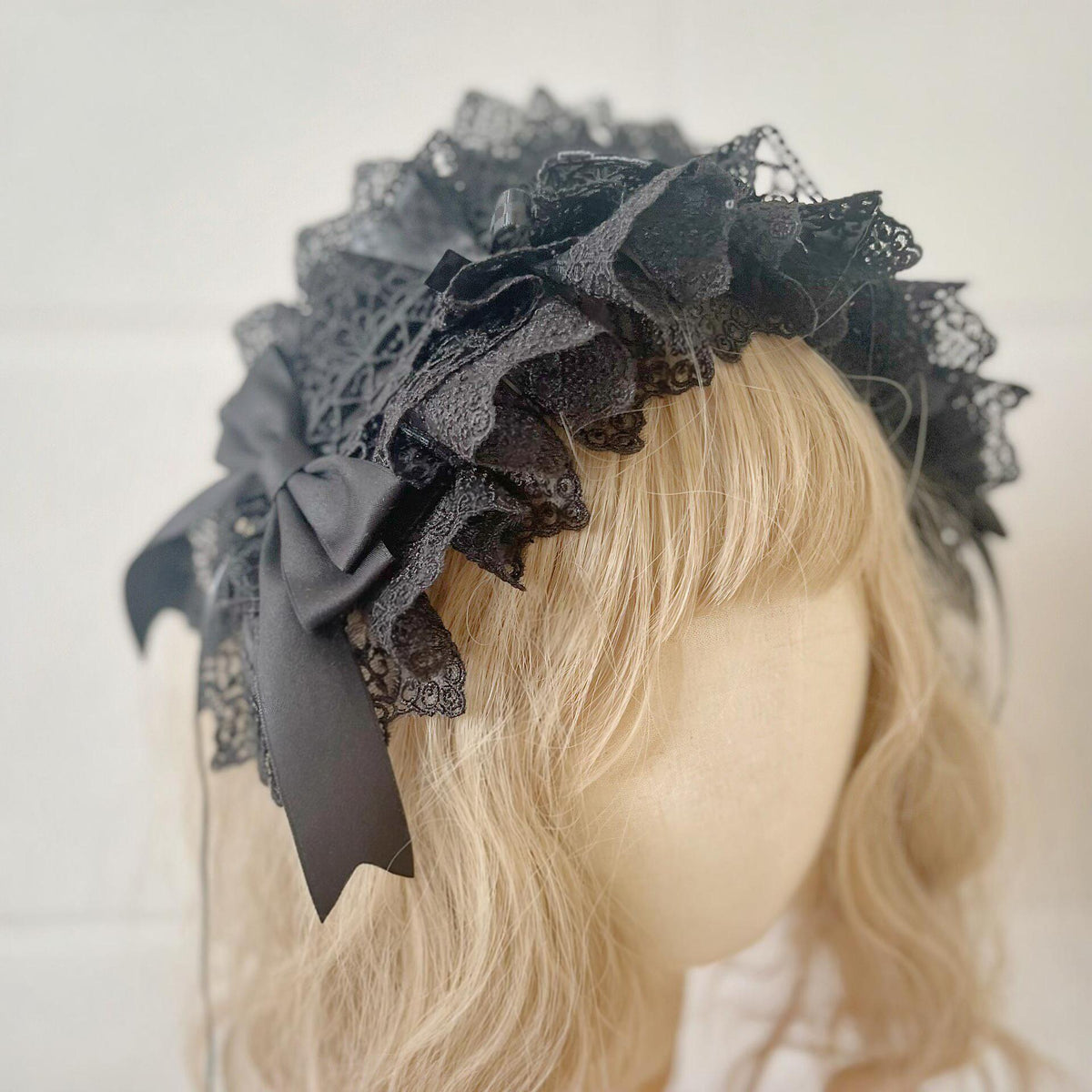 Lolita Handmade Black Lace Headband