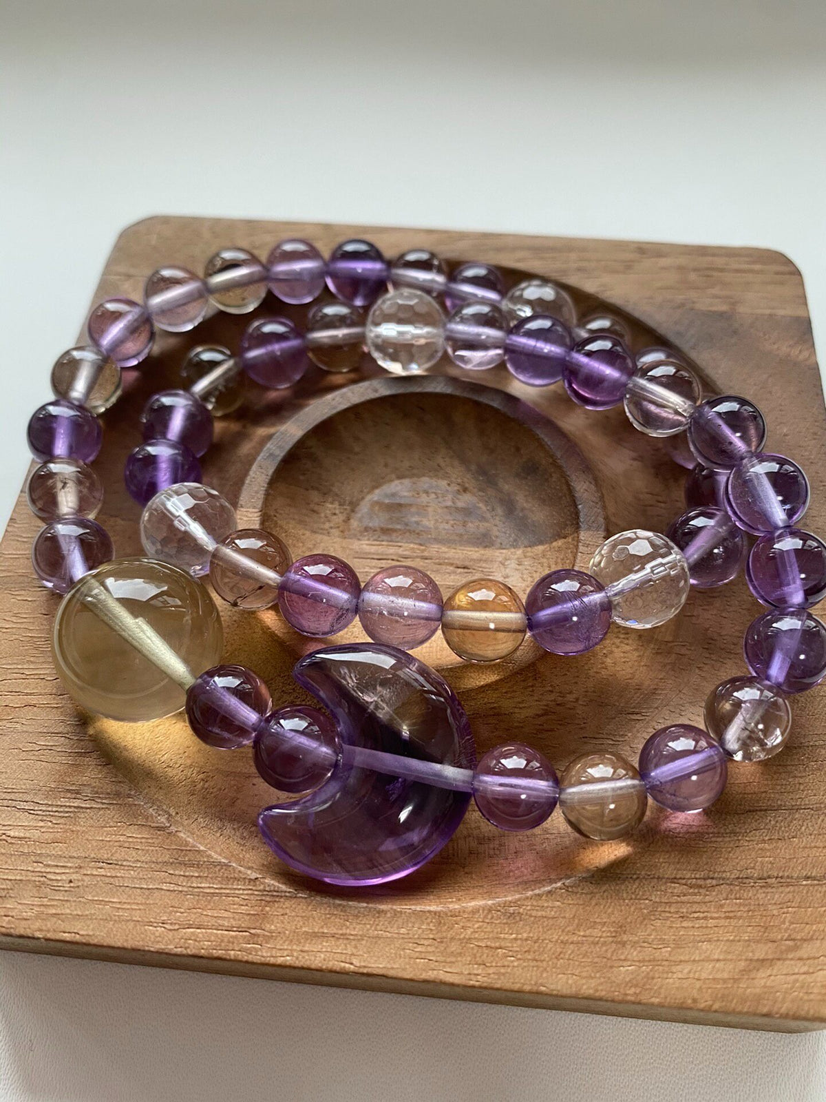 Amethyst Citrine Double Strand Crystal Bracelet