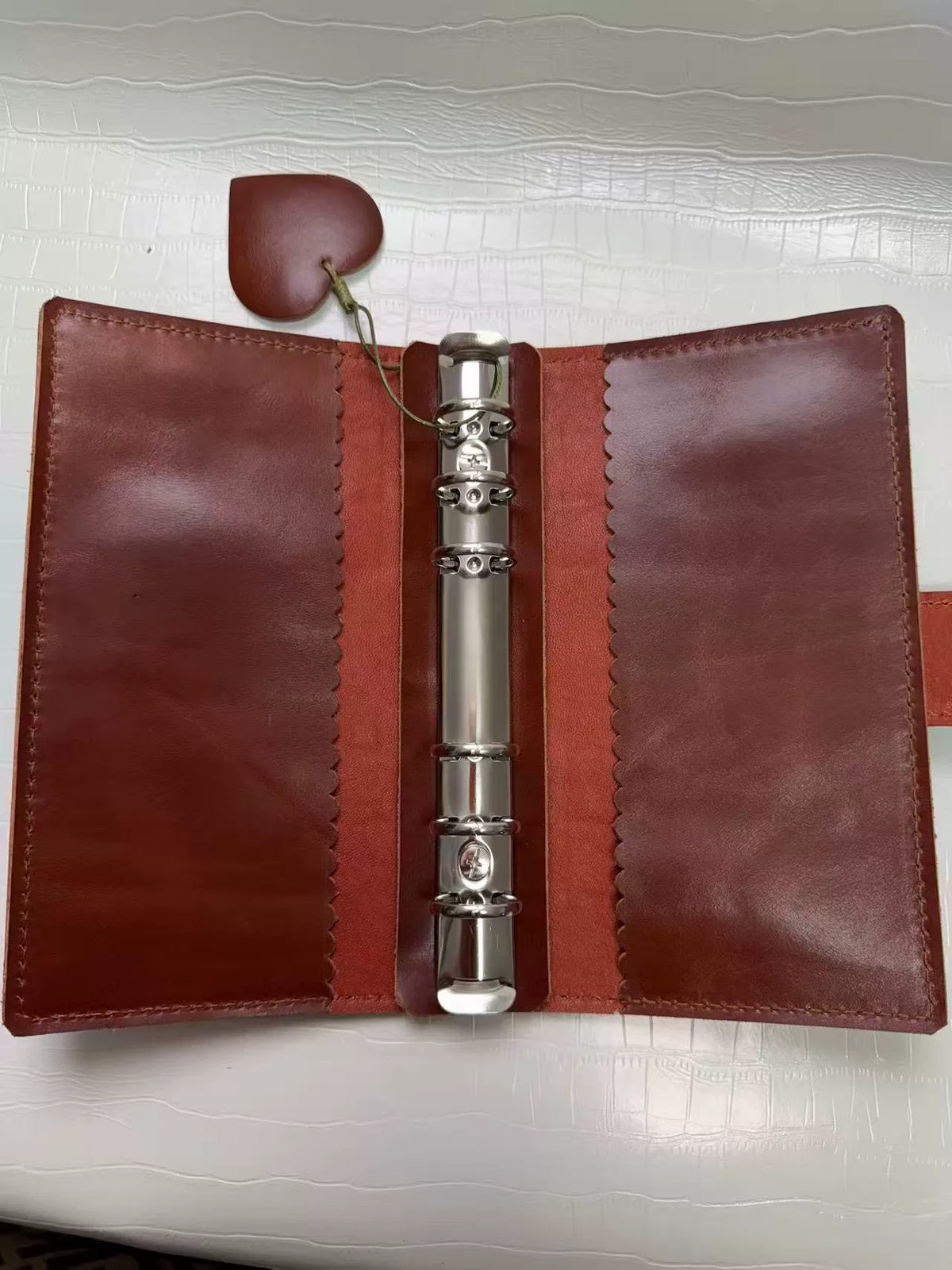 Echtes Leder A6 Slim Ringbuch-Journalordner