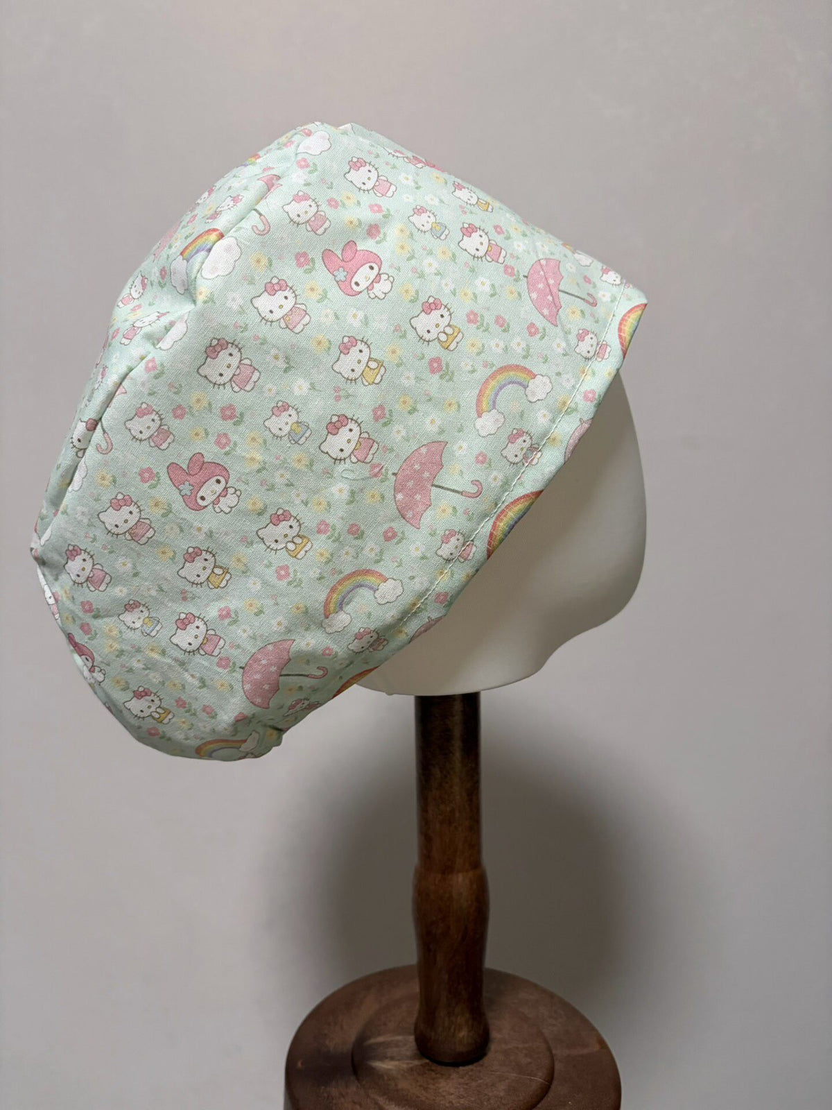Green Kitty 20 Count Cotton Surgical Cap