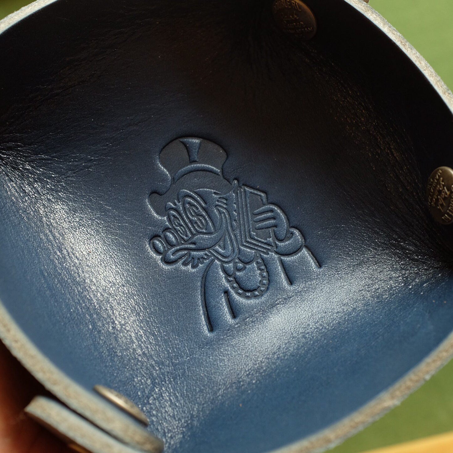 Thick Leather Pouch with Four-Snap Closure