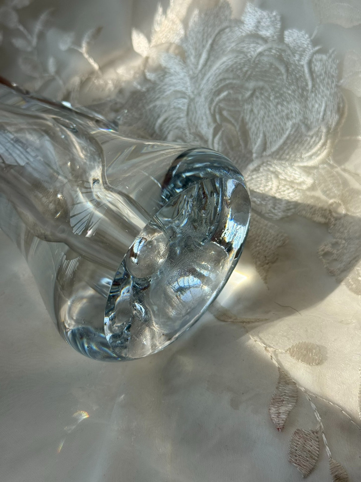 Vintage Clear Glass Tree Stump Vase