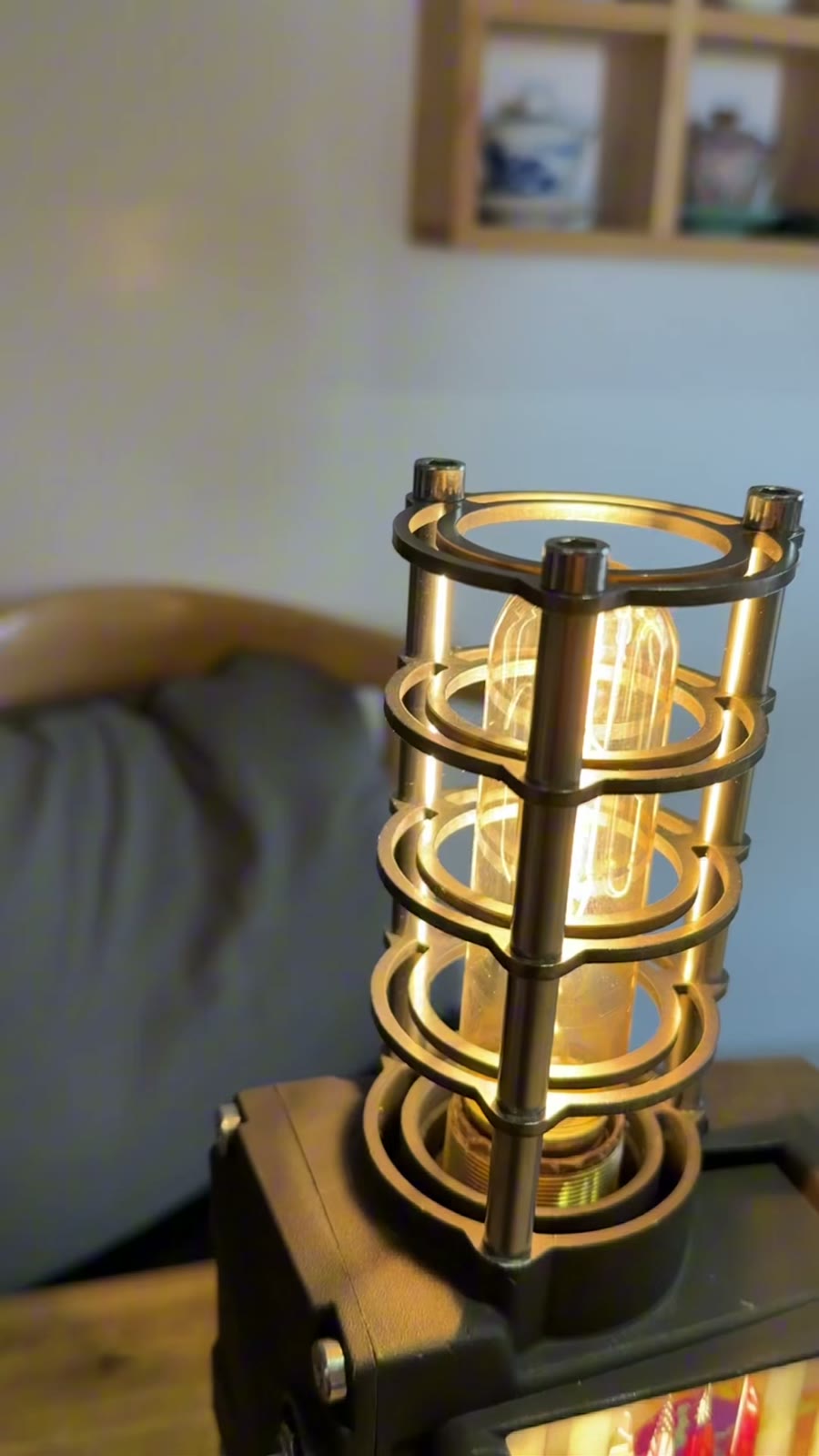 Vintage Crankcase Lamp Olive Green