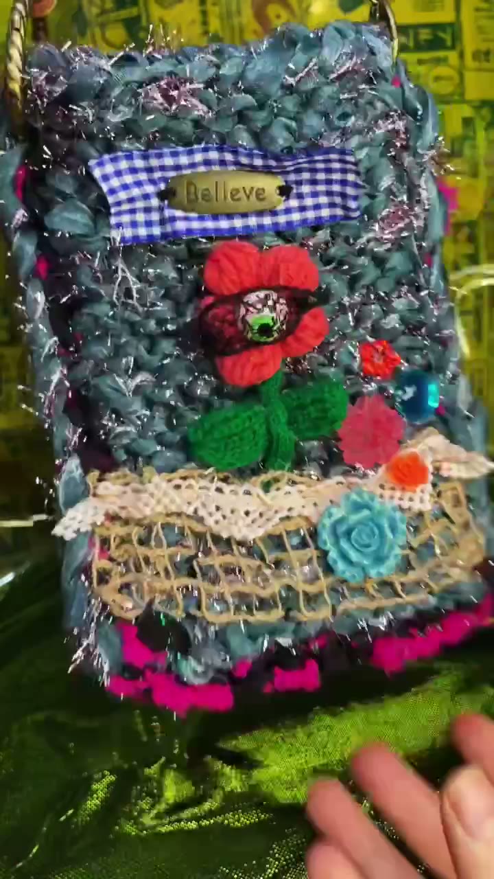 Handcrafted Y2K Knitted Crossbody Phone Bag
