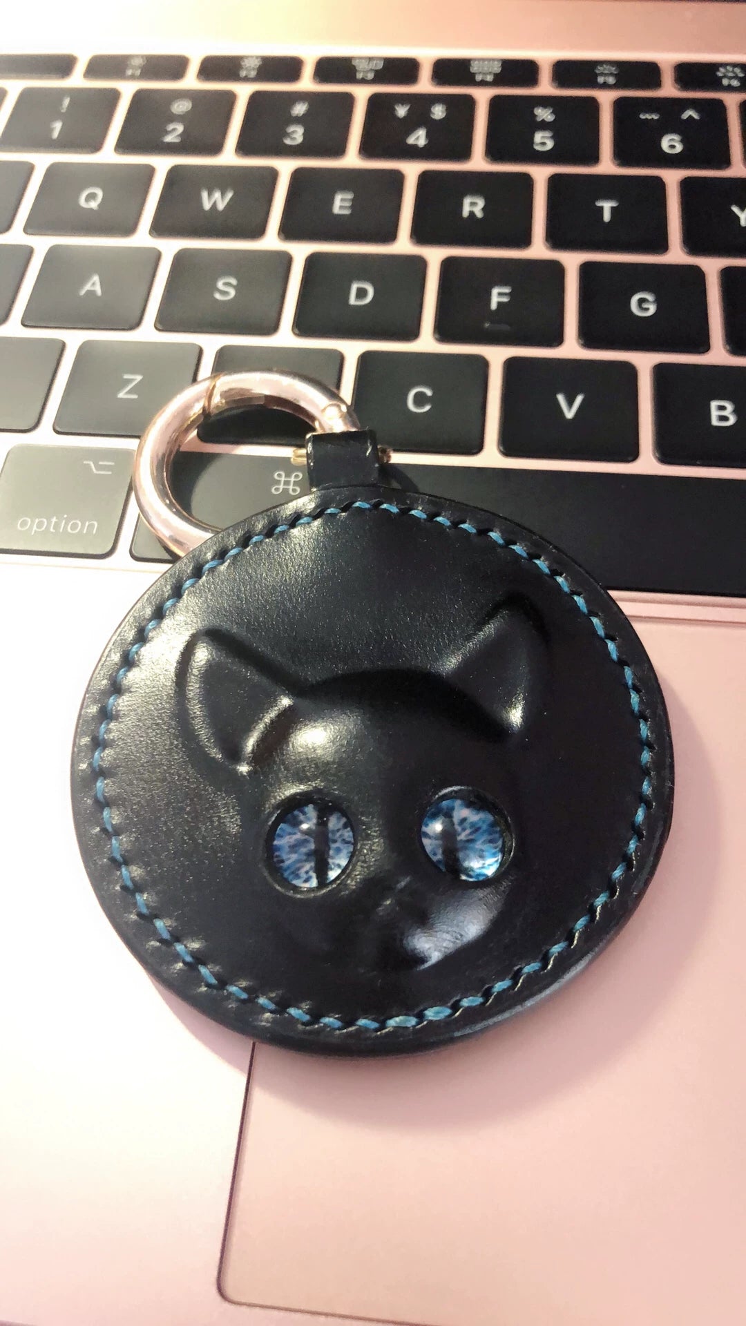 Black Leather Cat Paw Keychain Charm