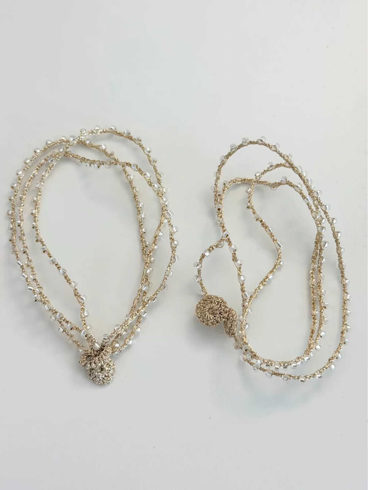 Gehaakte draad ketting en armband met miyuki-kraaltjes