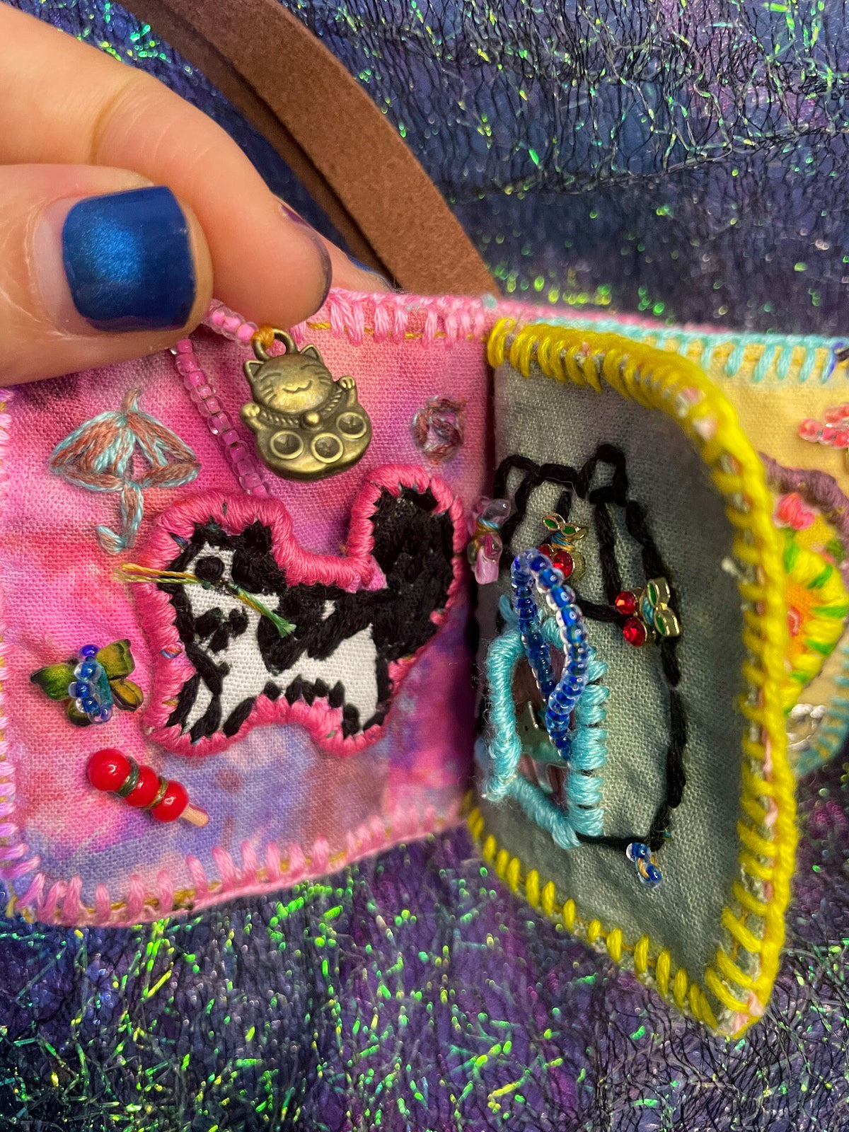 Miniature Fabric Book Cat Theme