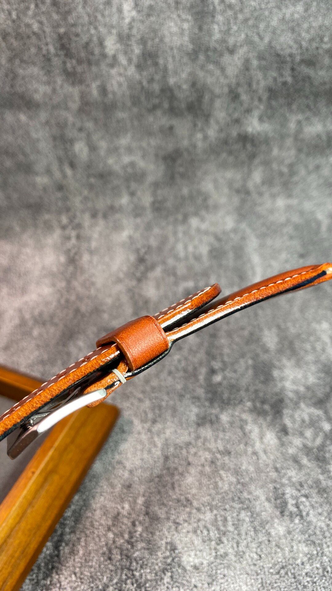 Honey Wax Red Leather Watch Strap