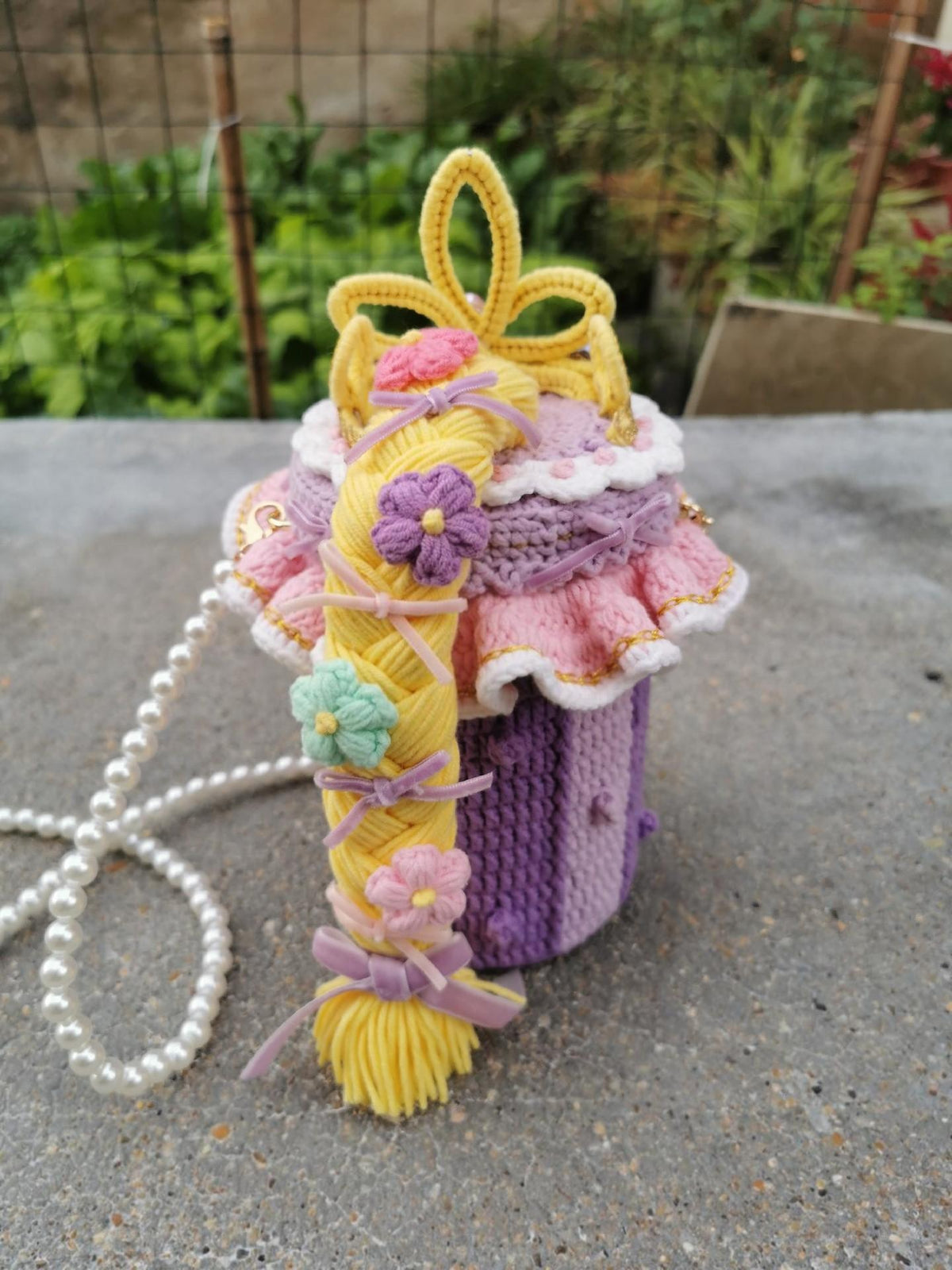 Handmade Crochet Rapunzel Storage Bag Purse