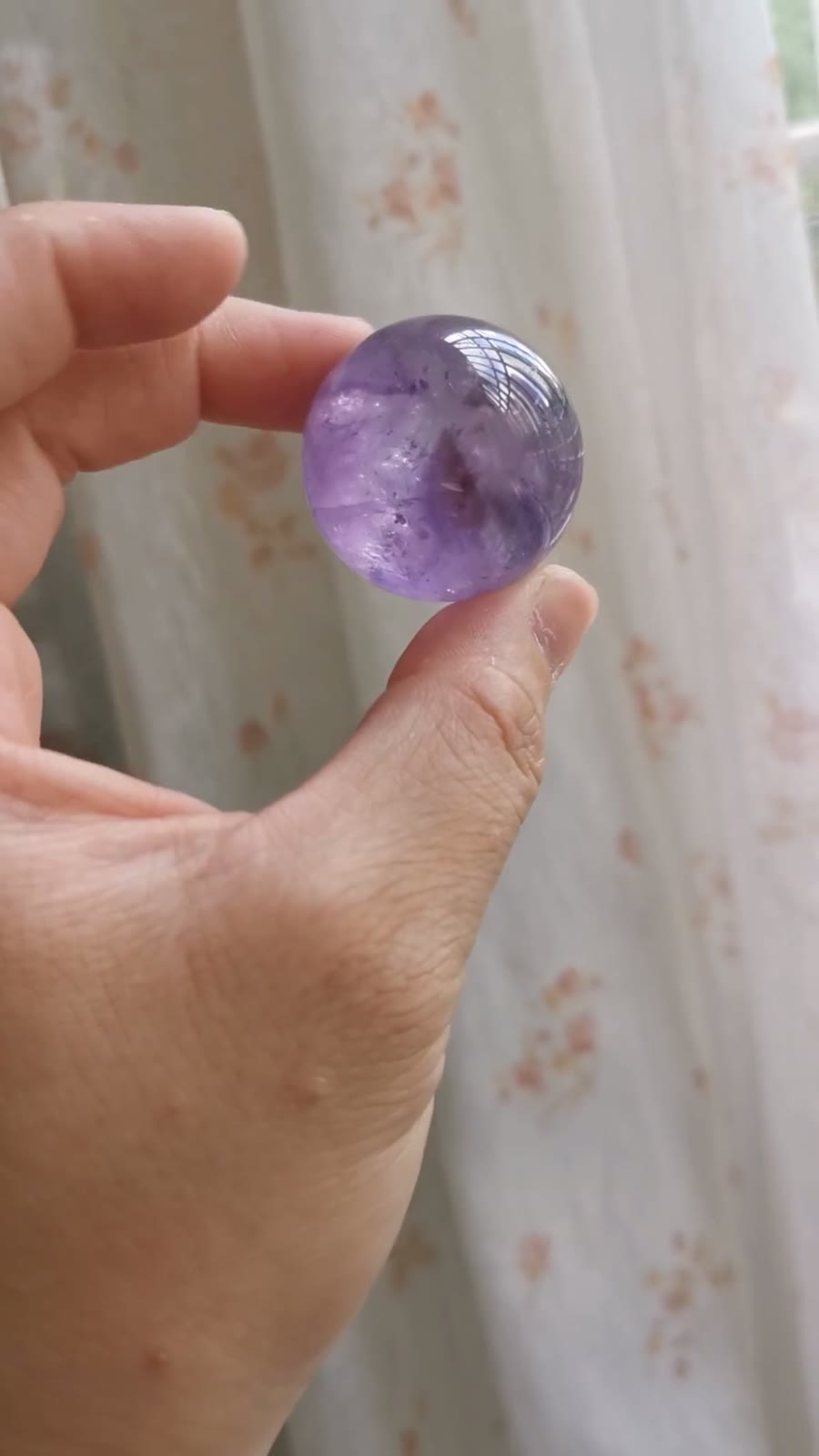 Natural Amethyst Sphere with Trapiche 32mm