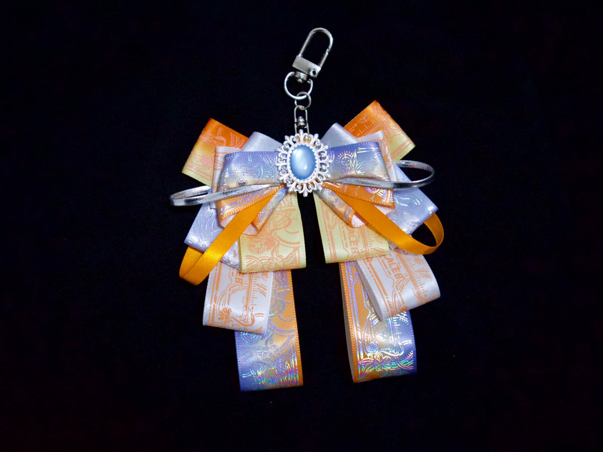 Bow Keychain with Gemstone Cabochon