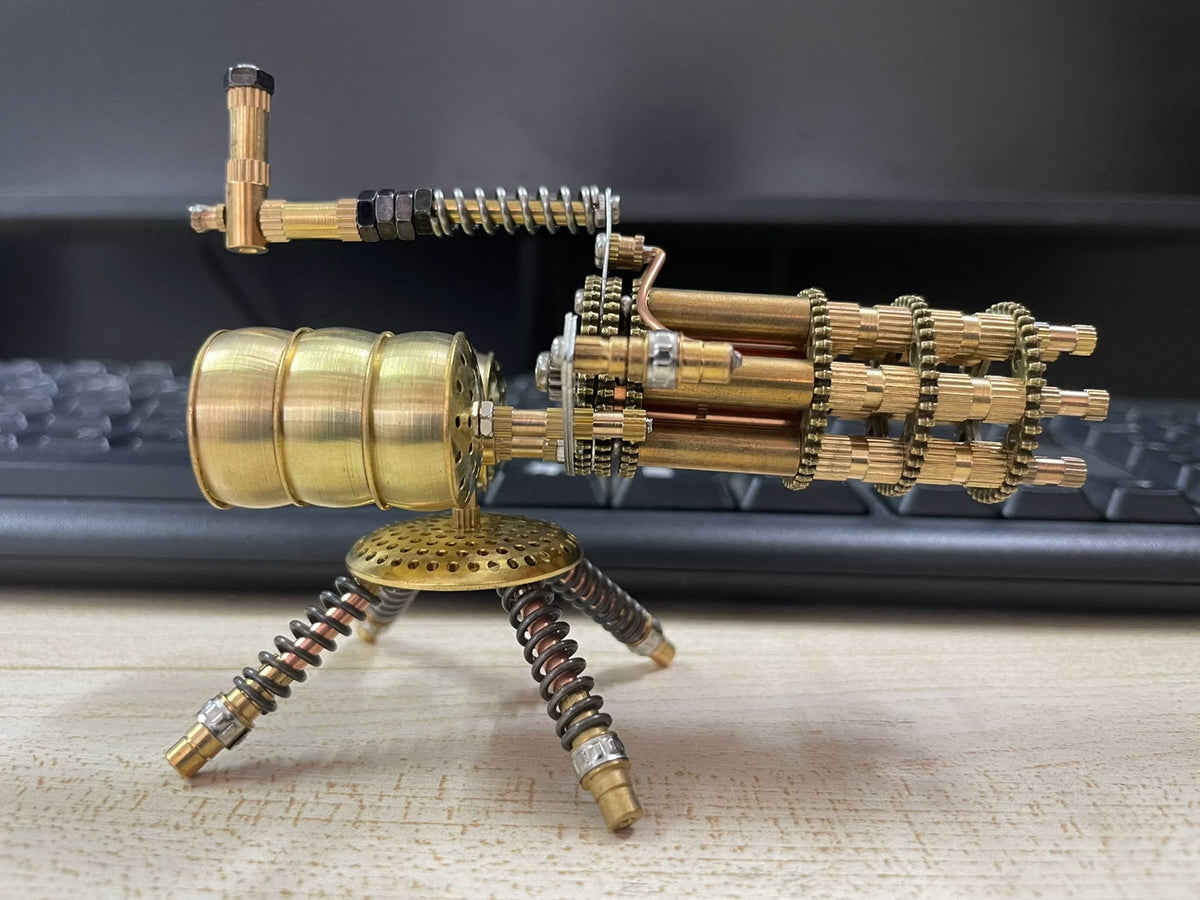 Steampunk Brass Rotary Barrel Metal Model