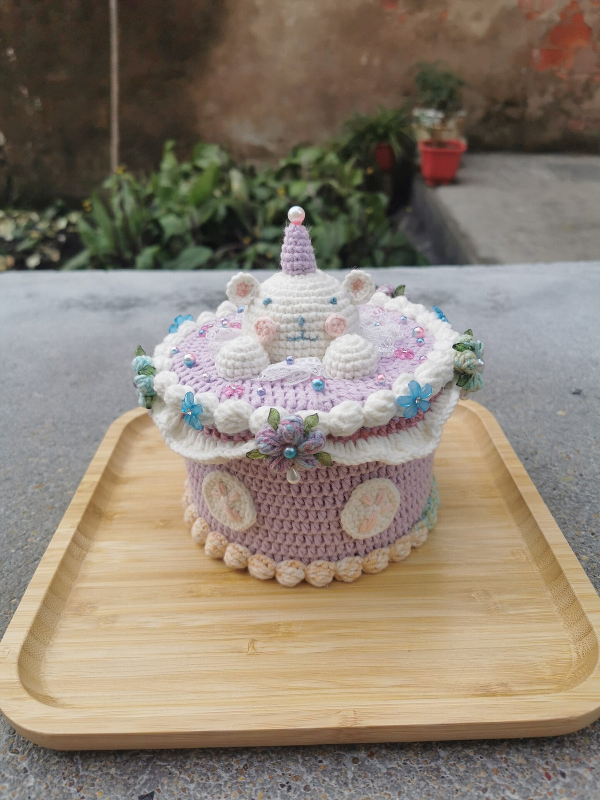 Crochet Birthday Cake Storage Box