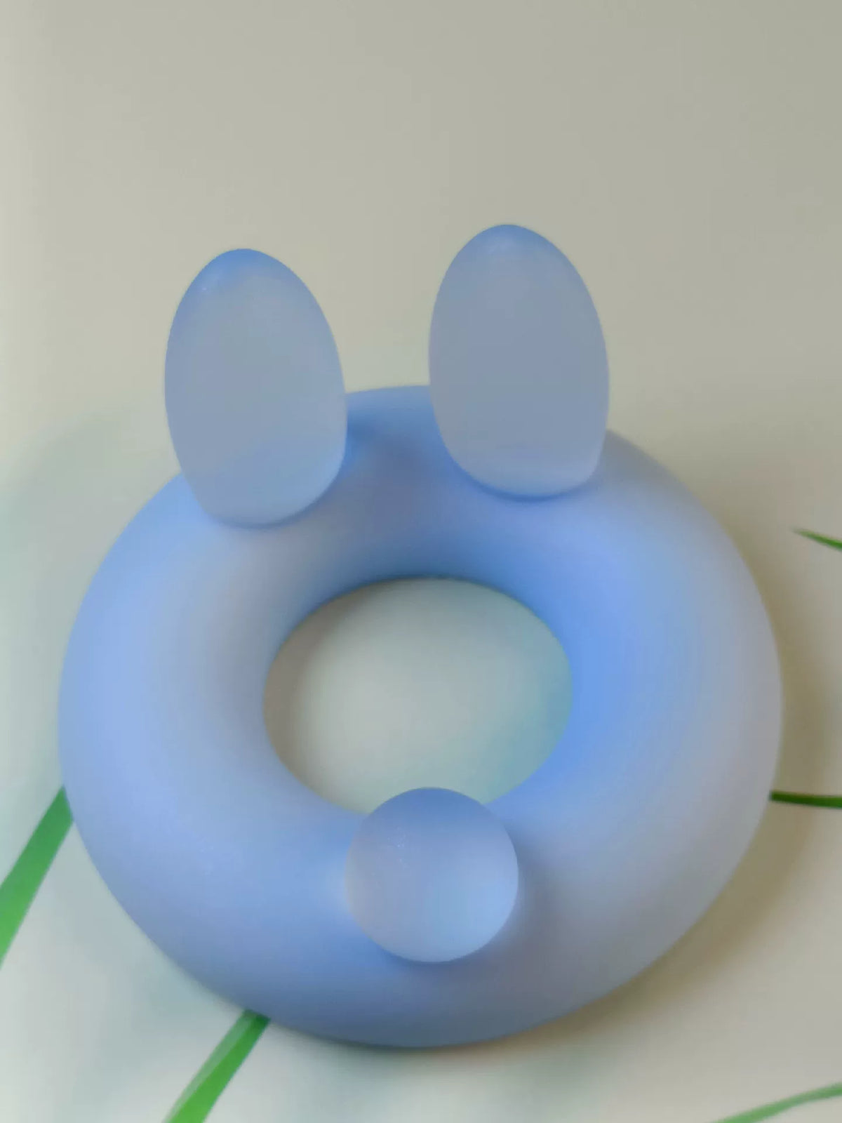 Supporto per telefono in resina orecchie da coniglio blu polvere