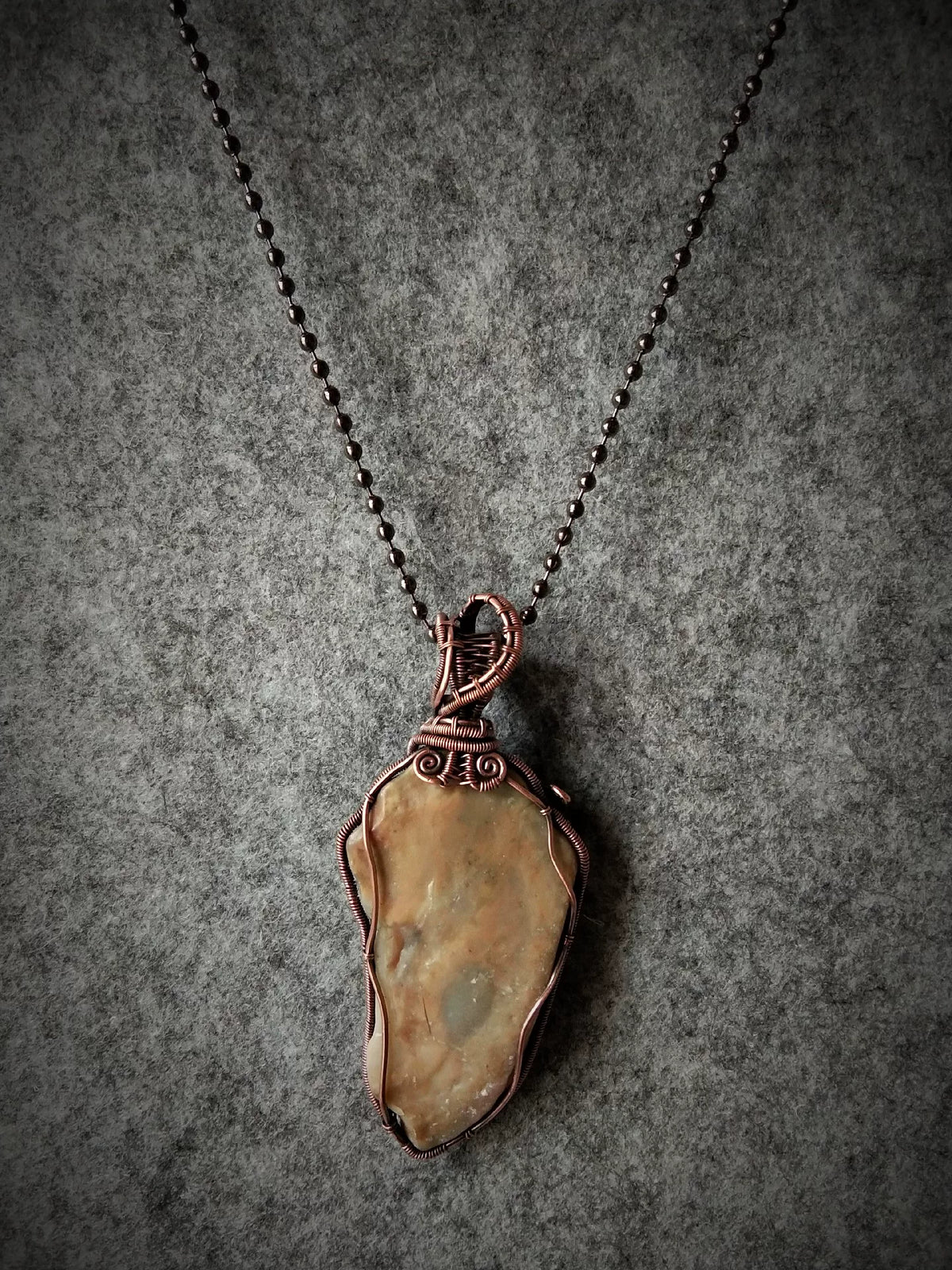 Alashan Colorful Jade Wire Wrapped Pendant