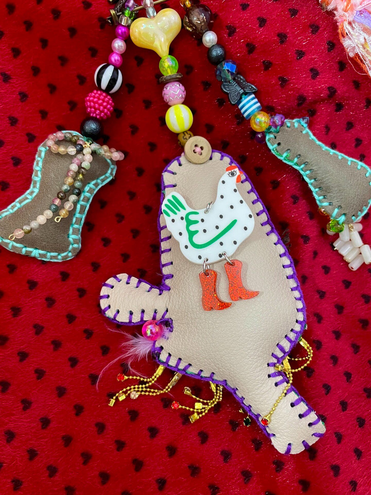 Handmade Fabric Brooch Guitar Girl Pendant