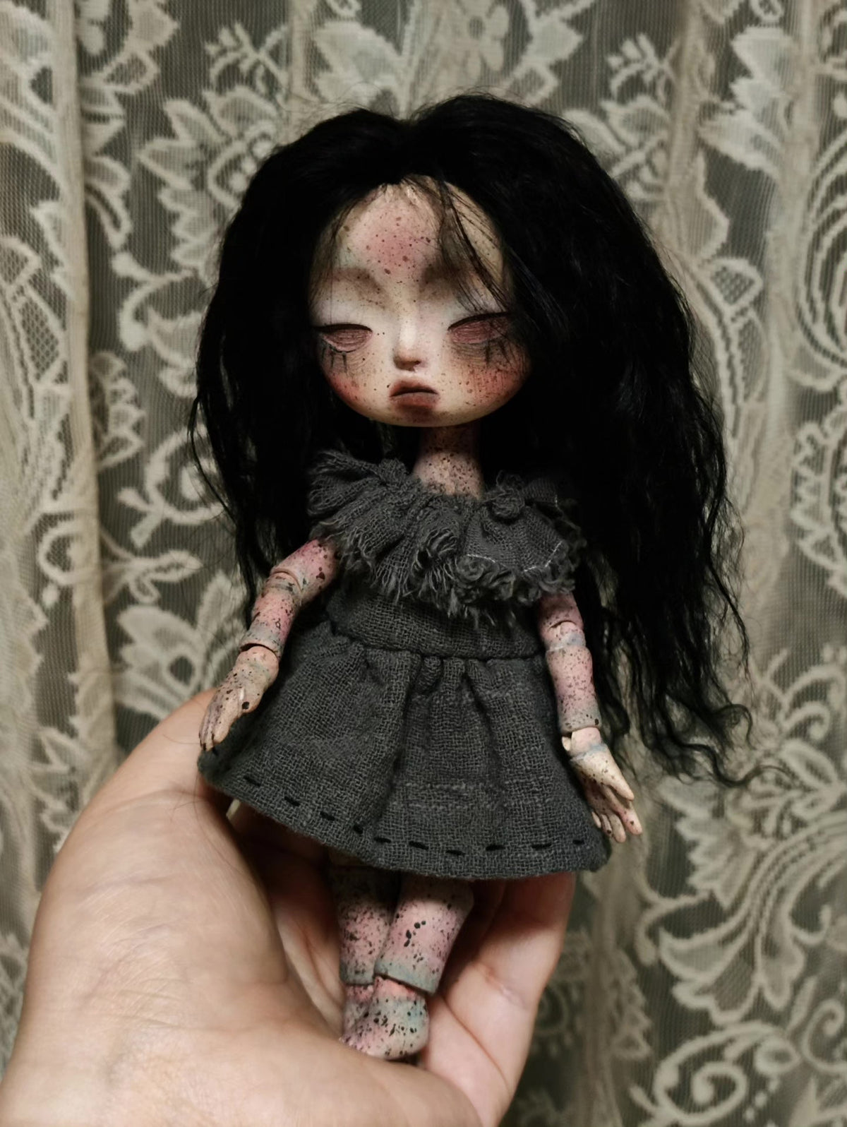 Handmade Gothic BJD Doll Speckled Finish