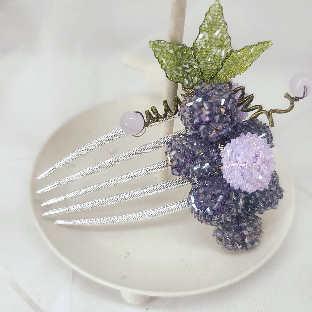 Grape Cluster Crystal Hair Accessories Set