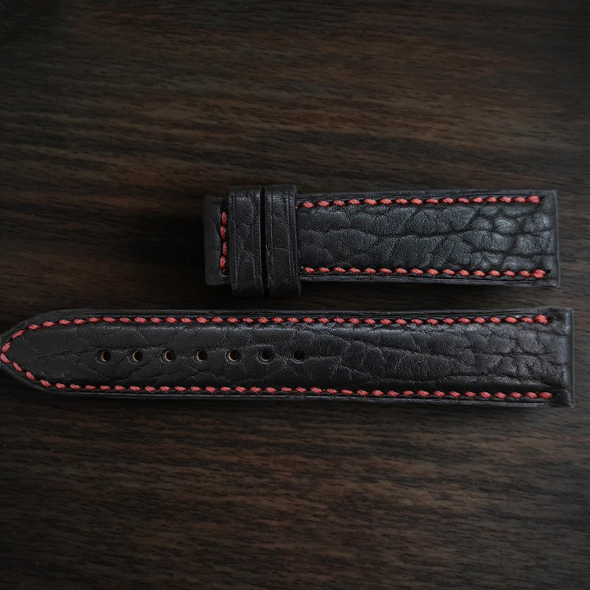 Handcrafted Black Seal Skin Watch Strap Set