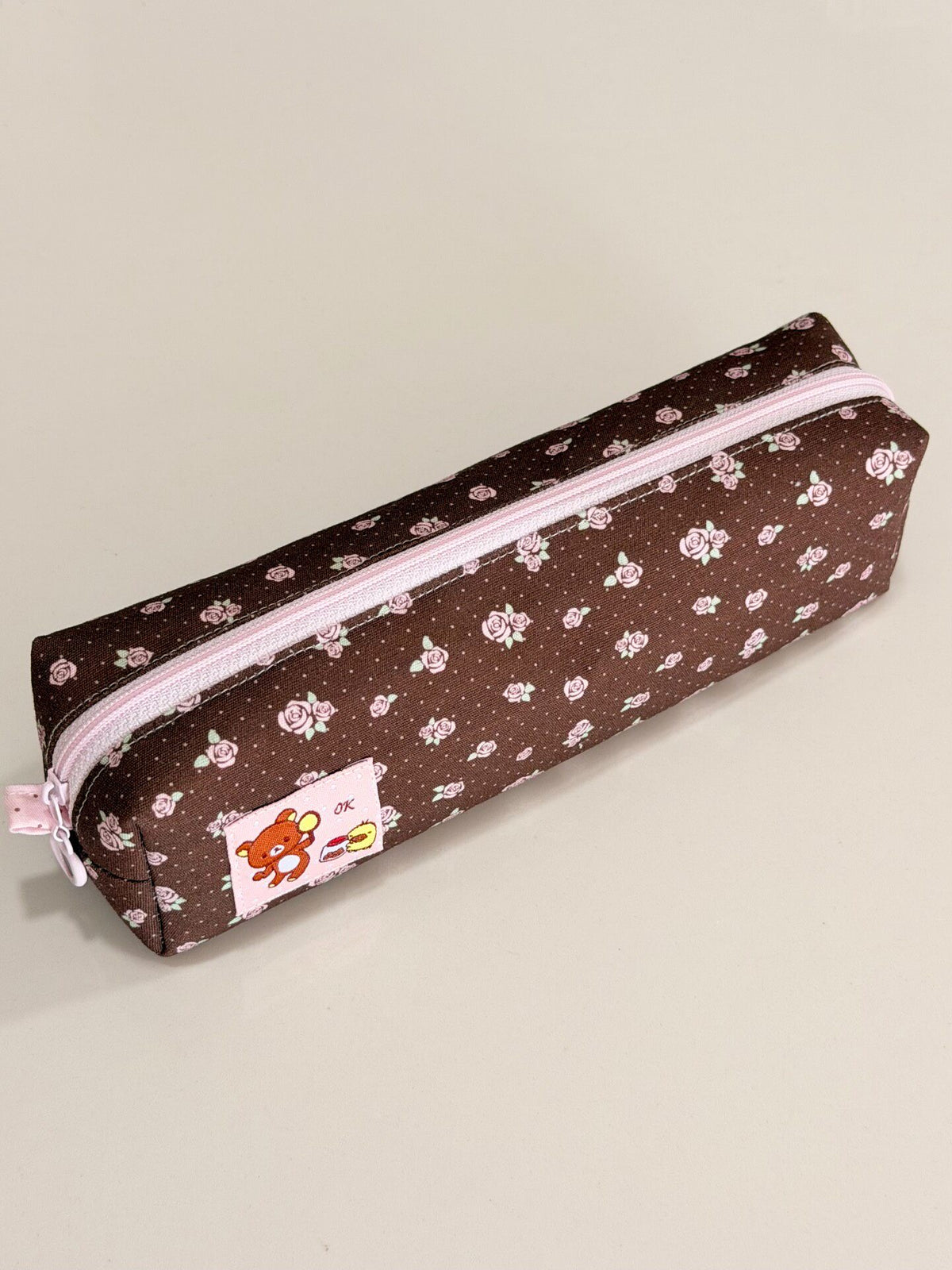 Federmäppchen aus Canvas mit Blumenmuster, 22 cm