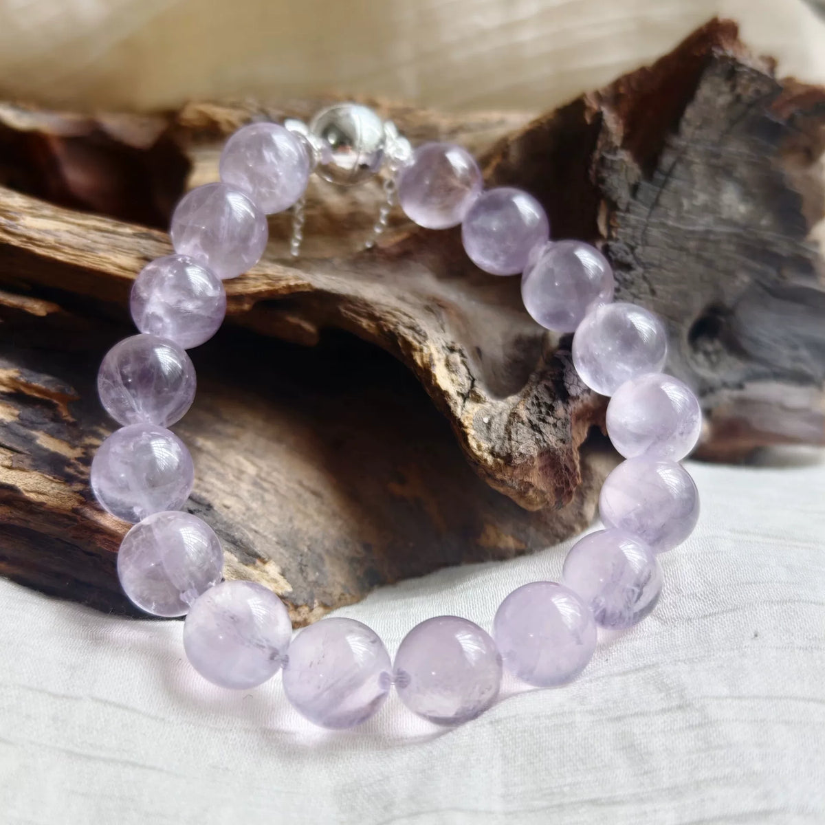 Lavendel-Amethyst Perlenarmband 10mm