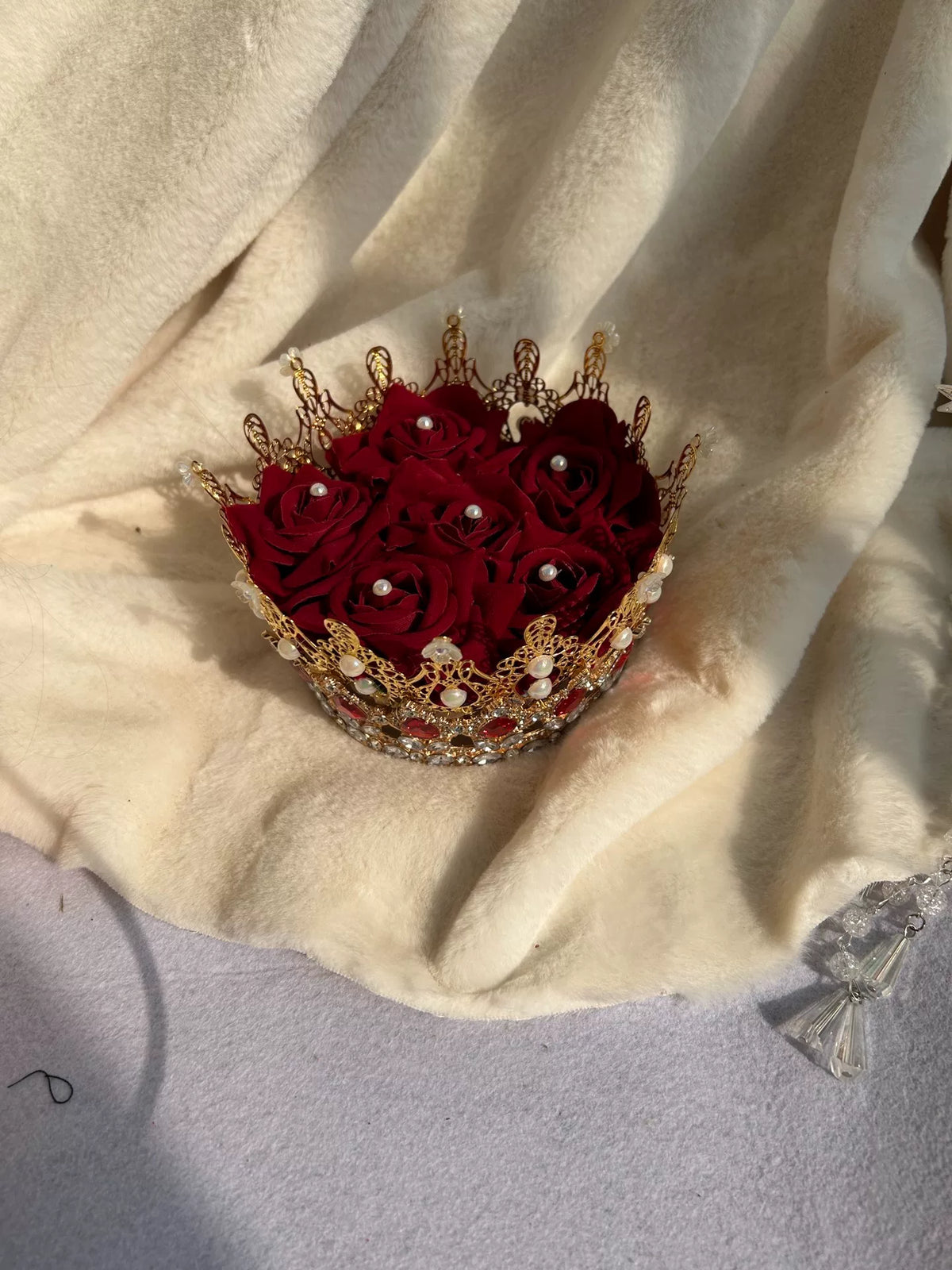 Couronne de cosplay en filigrane ton doré