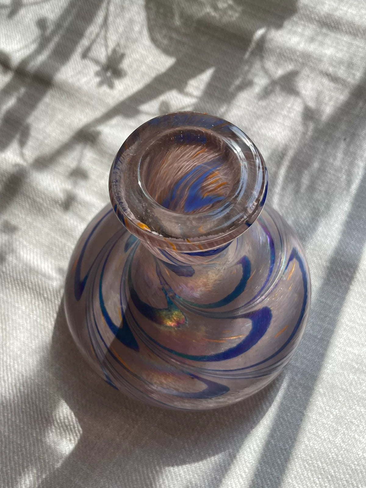 Vintage-Glaskvase in Altrosa