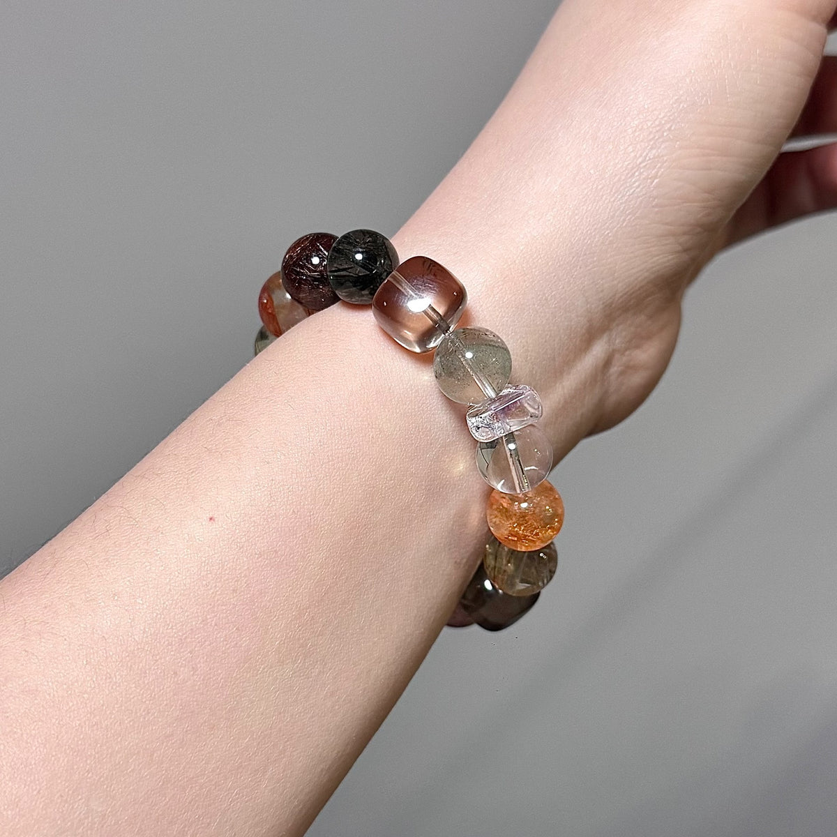 Natural Multi-Gemstone Bracelet 11-13mm Beads