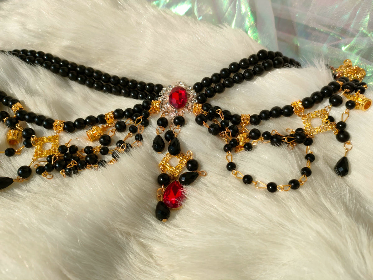 Black Pearl Ruby Lolita-halsband