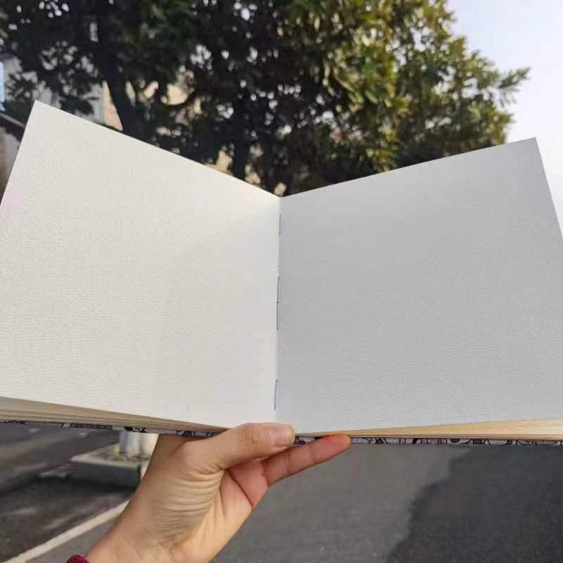 19cm Square Handmade Watercolor Sketchbook with Dog Pattern Cover