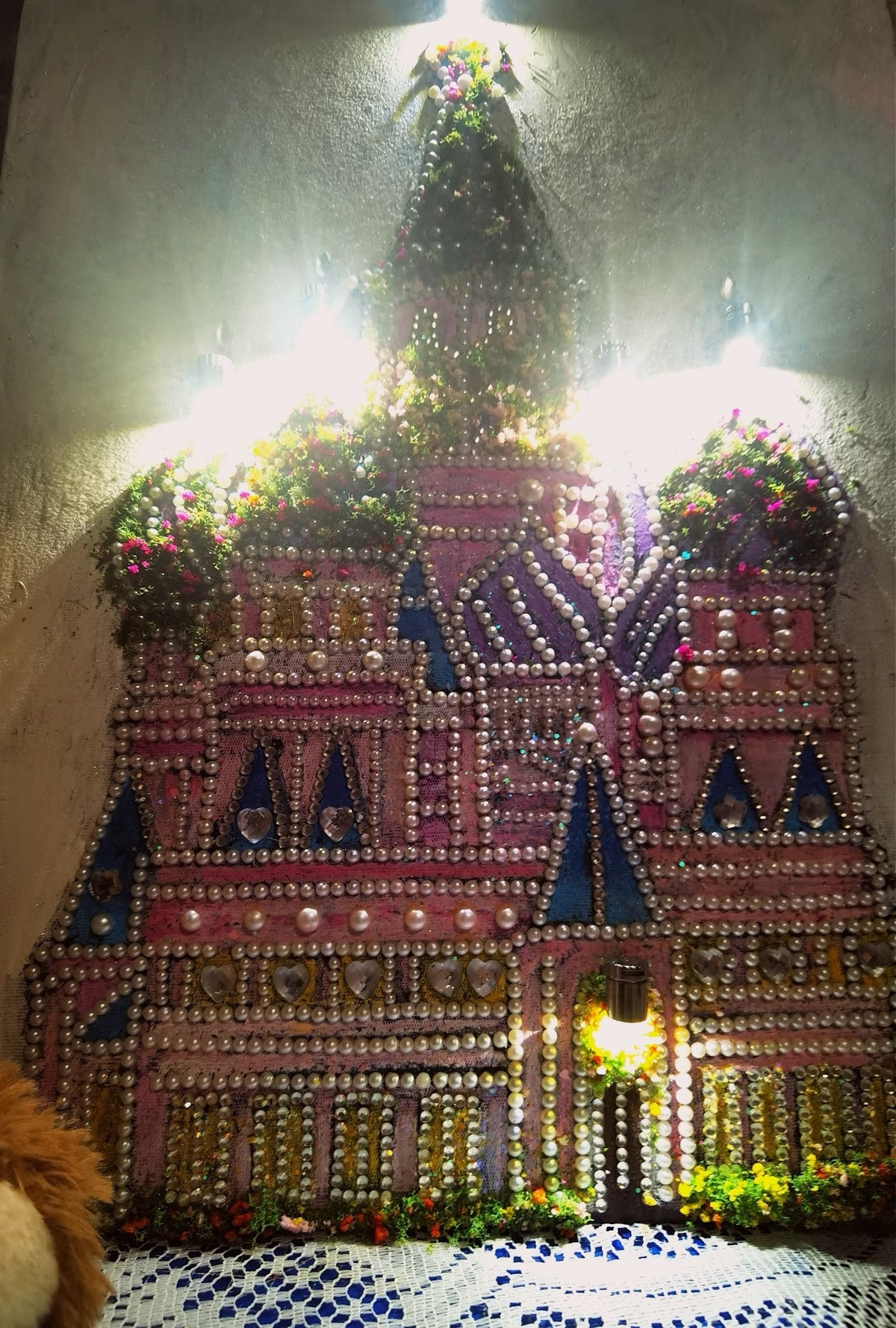 Pearl Castle 3D Painting Alice Garden Handmade Diorama