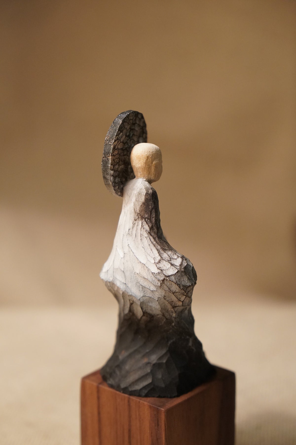 Linden Wood Carved Buddha Figurine