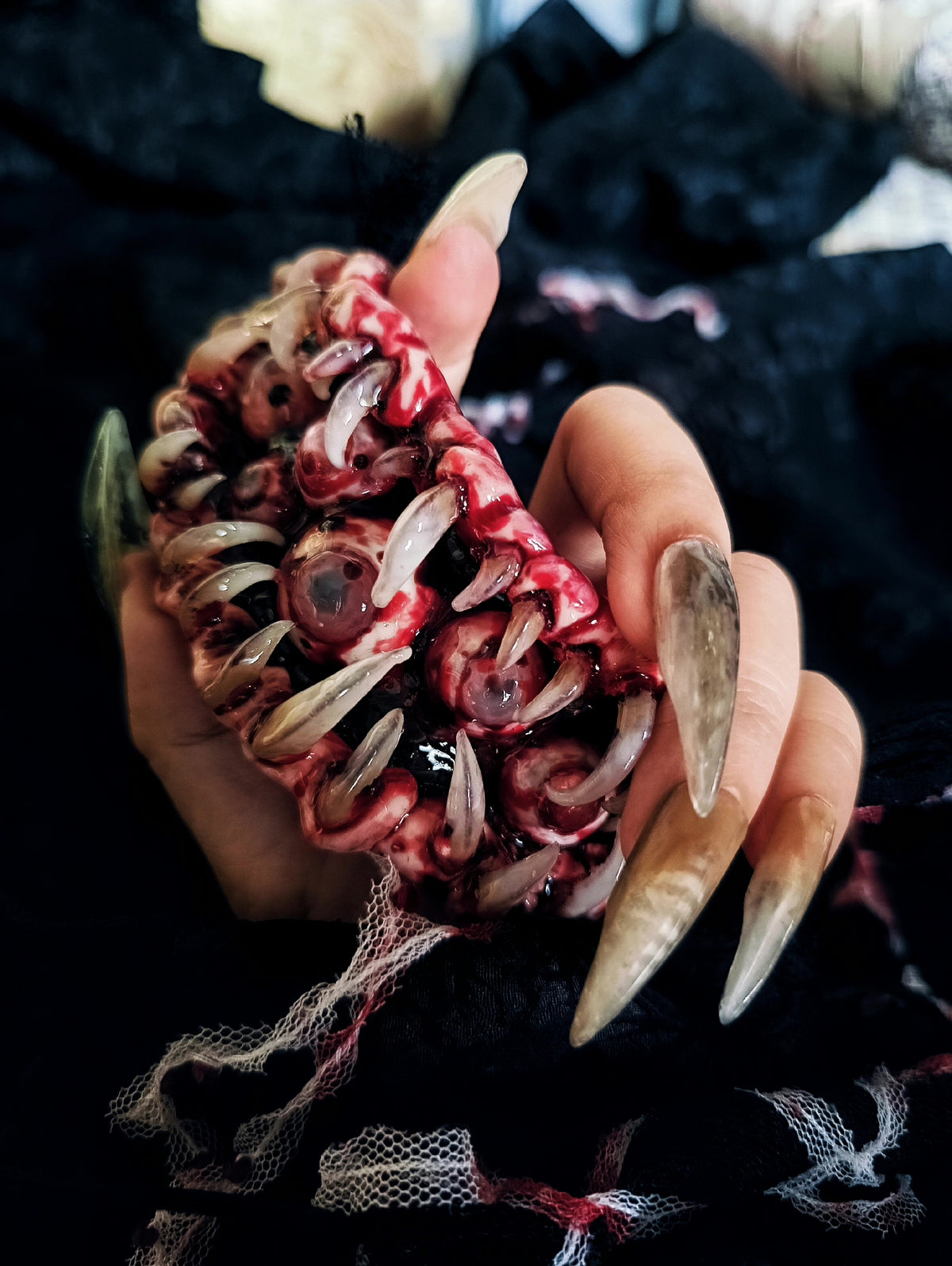 Cthulhu Eye Fleshy Resin Collar Necklace