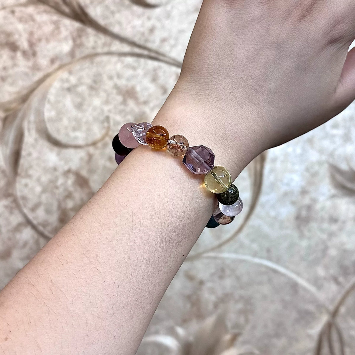 Multi Gemstone Crystal Bracelet 10mm