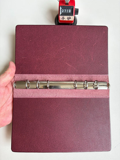 Handmade Buttero Leather A6 Ring Binder Cover with 9-Ring Mechanism