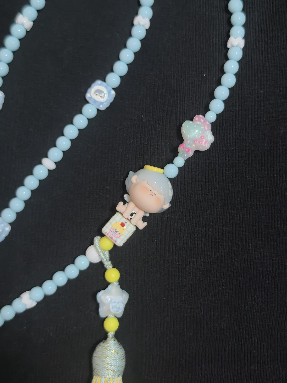 Angel Figurine Beaded Phone Strap Bag Charm