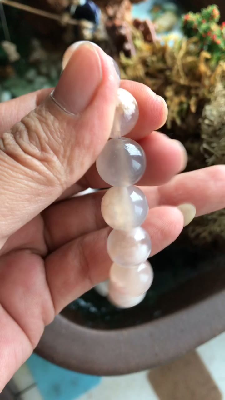 Bracelet de perles en agate fleur 12 mm