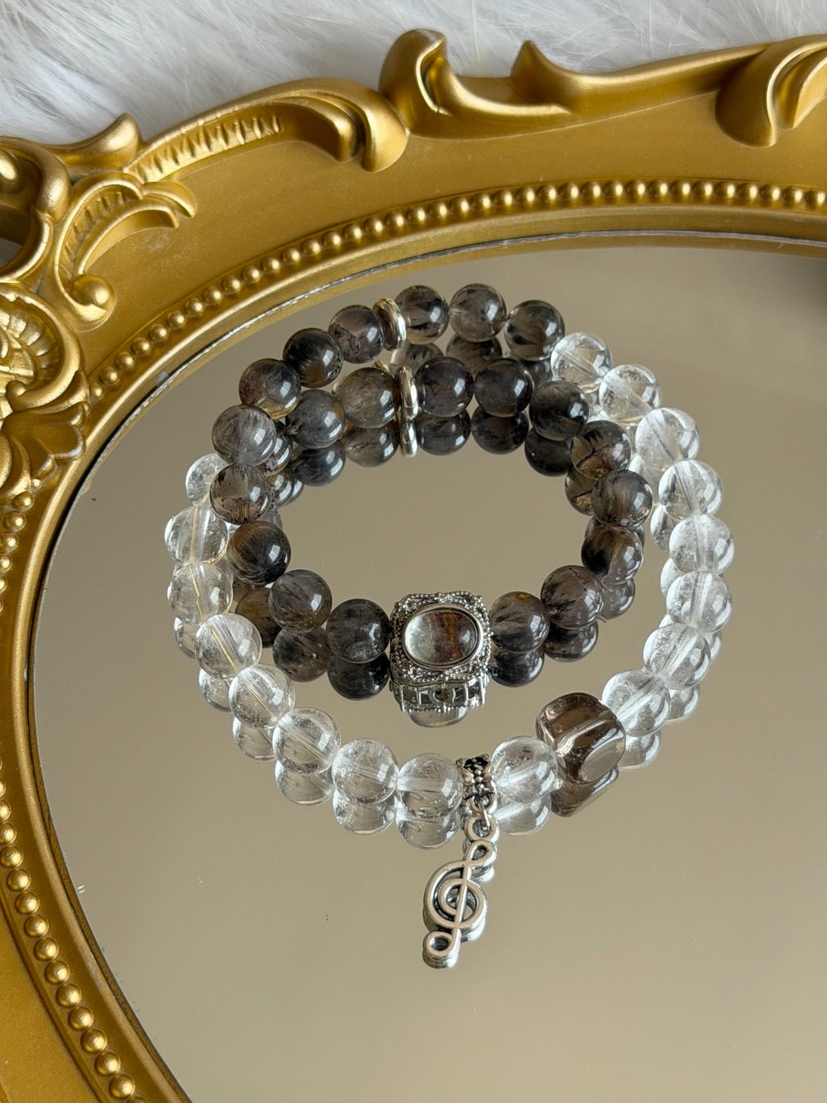 Double Loop Smoky Quartz Crystal Bracelet