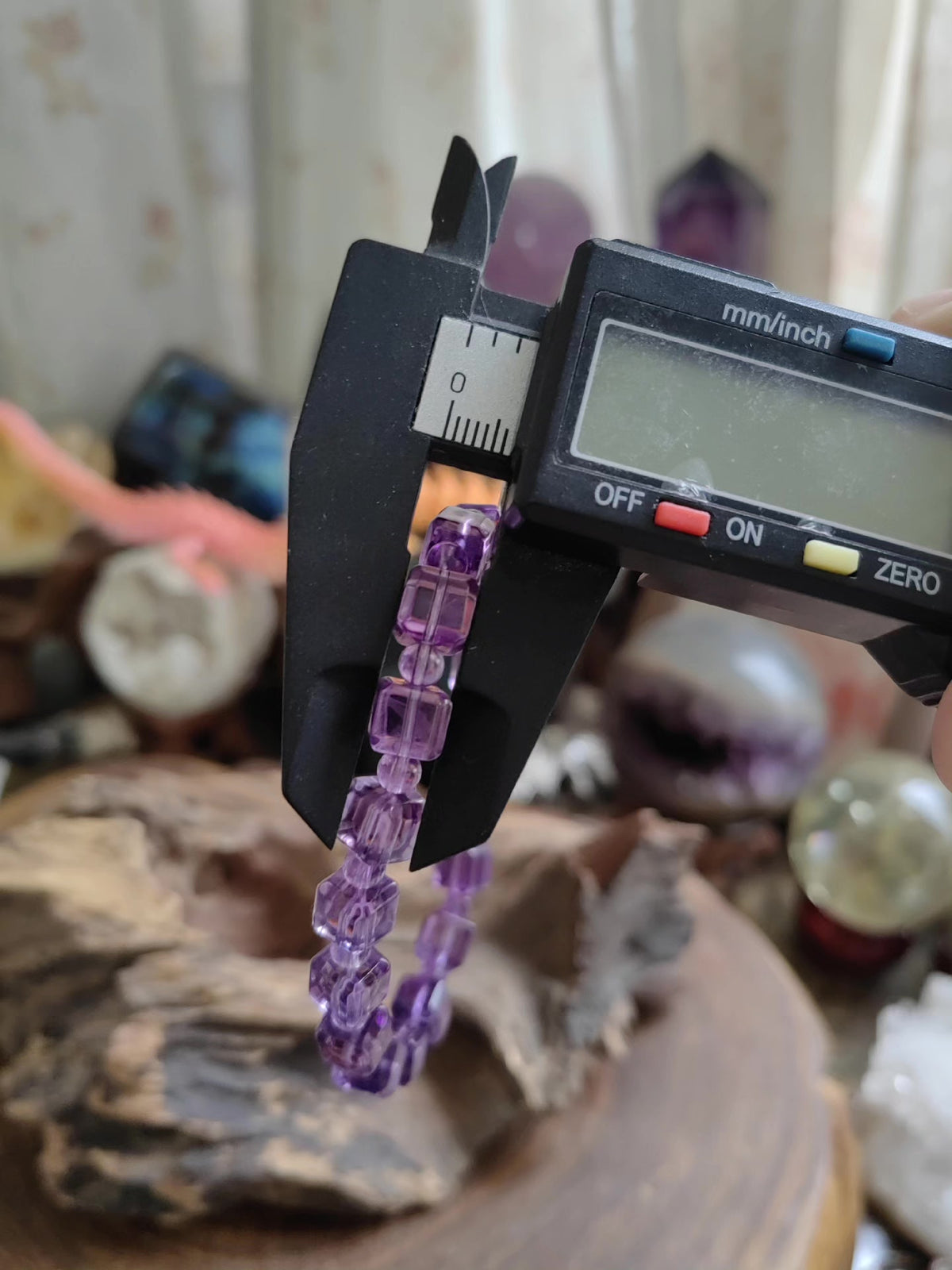 Uruguayan Amethyst Cube Beaded Bracelet