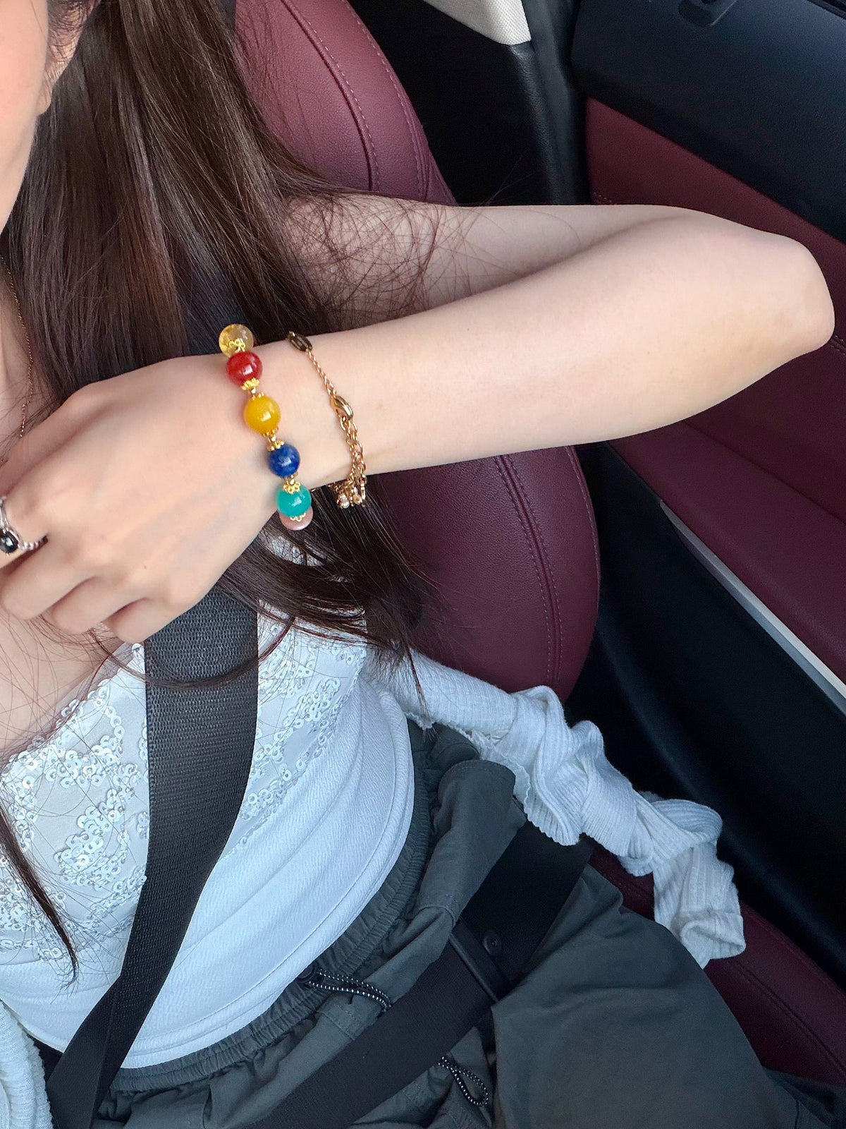 Natural Crystal Multi-Gemstone Bracelet 16cm