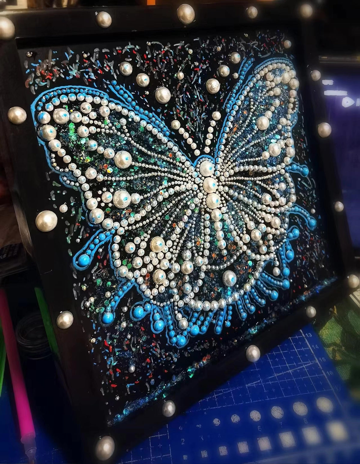 Pearl Butterfly Art Frame 20cm