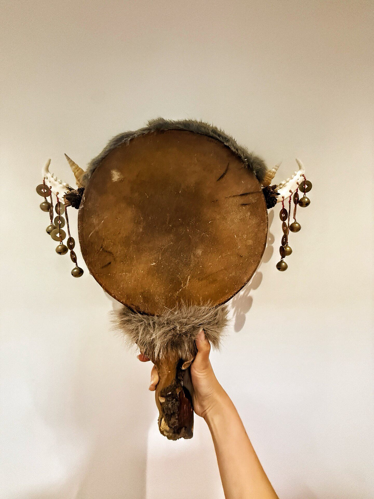Yellow Cowhide Shamanic Drum 28cm