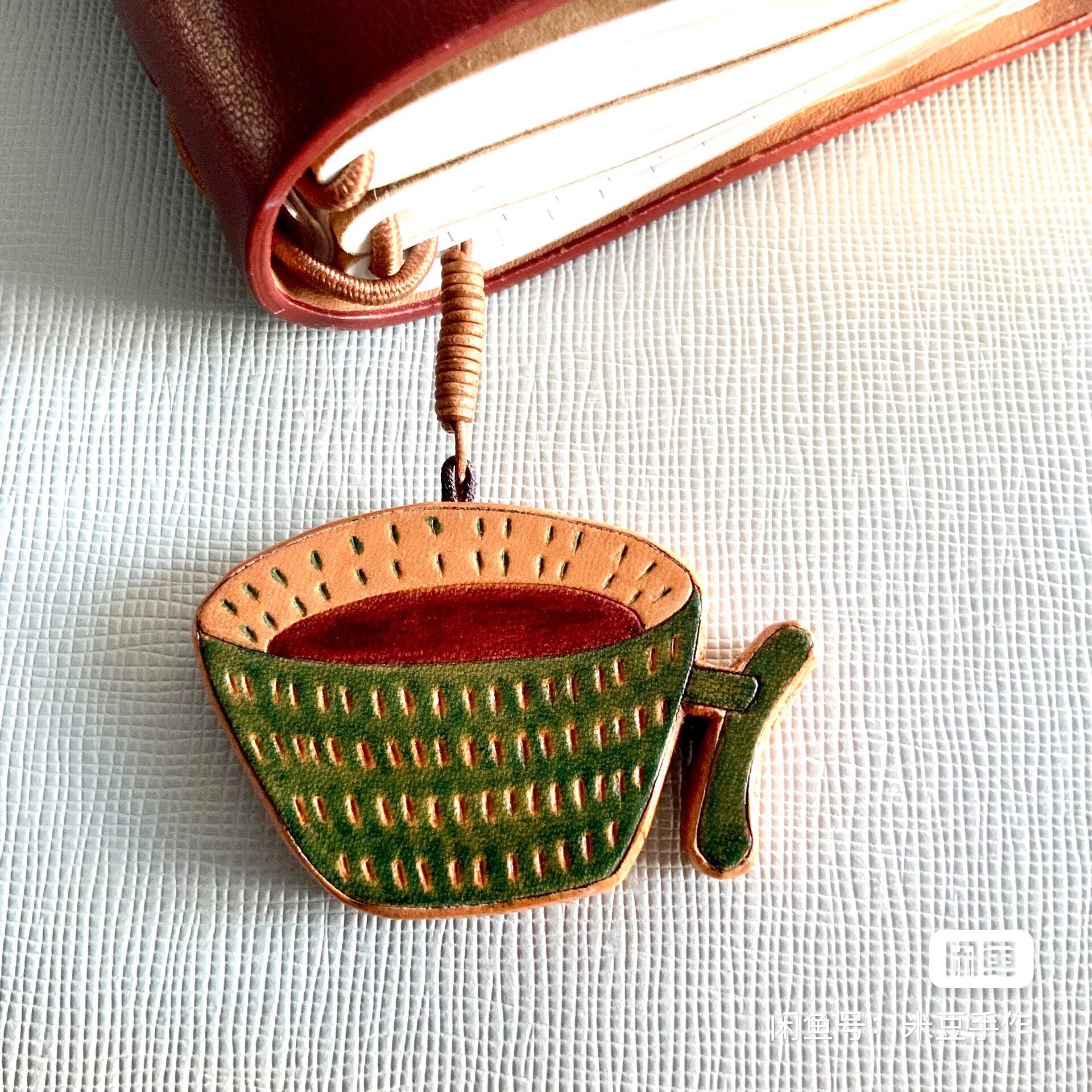 Leather Teacup and Vase Flower Charms Set