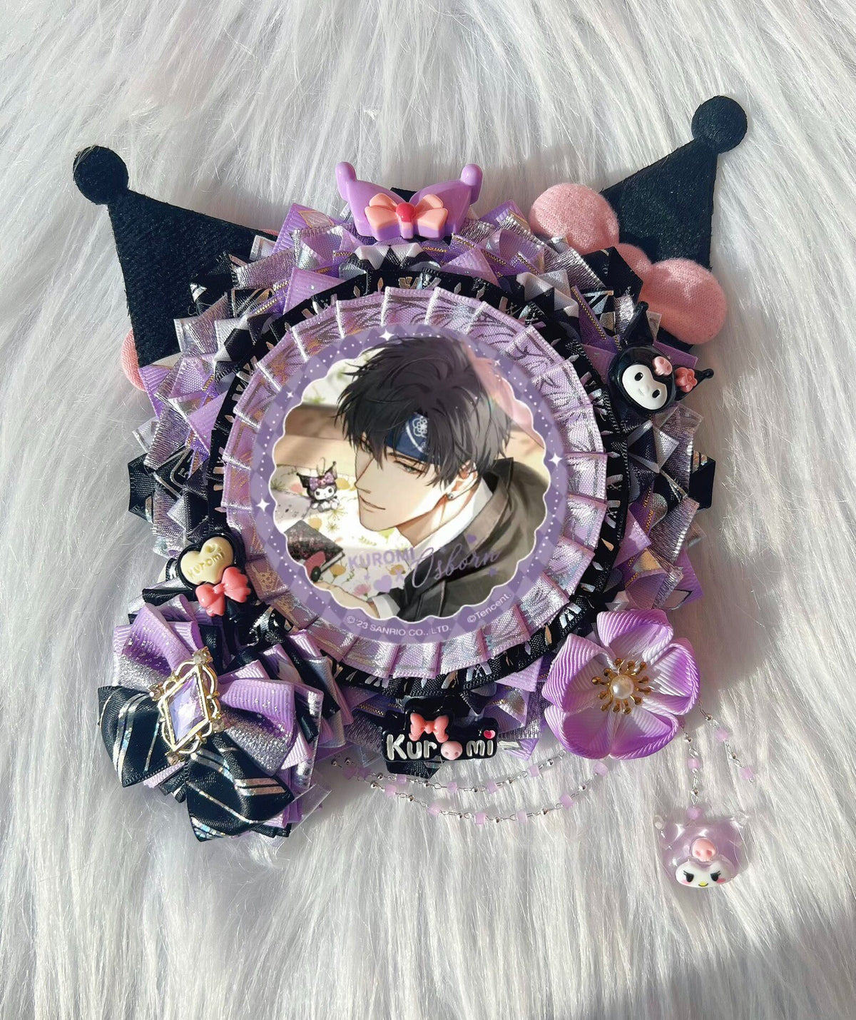 Kuromi Osborn Badge Holder with Ribbon Charm
