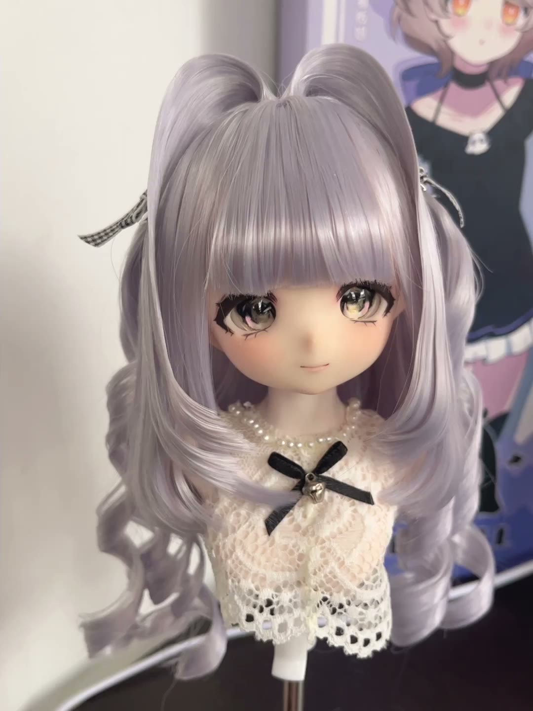 Pastel Silver Doll Wig with Twin Tails