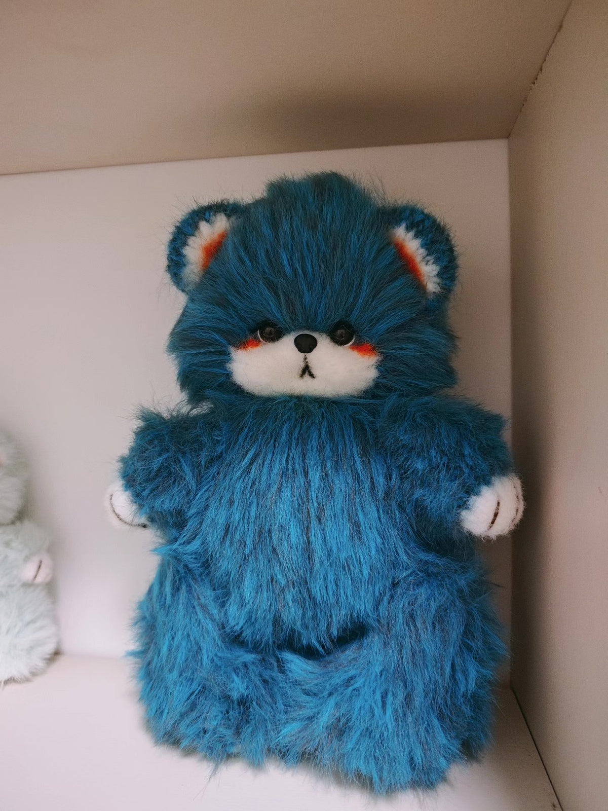 Blauwe Gebreide Knuffbeer 22cm
