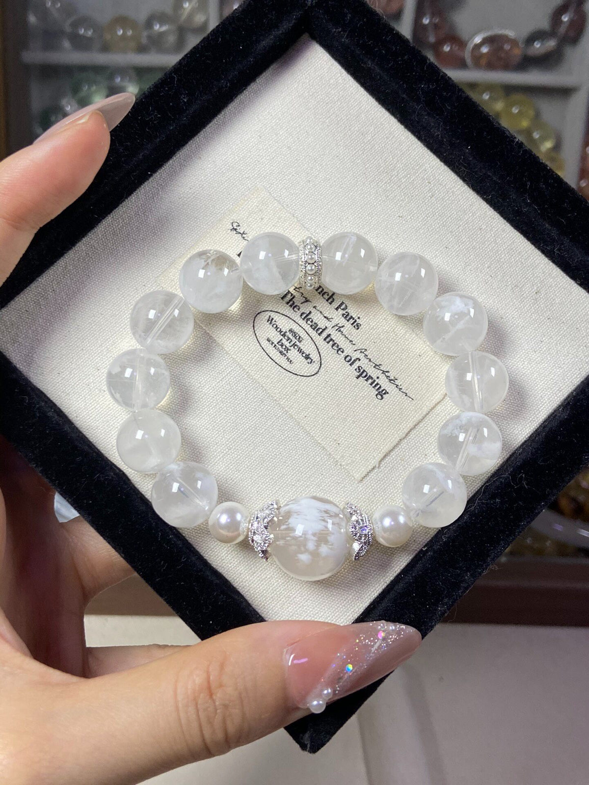 Snowflake Ghost Quartz Bracelet 12mm