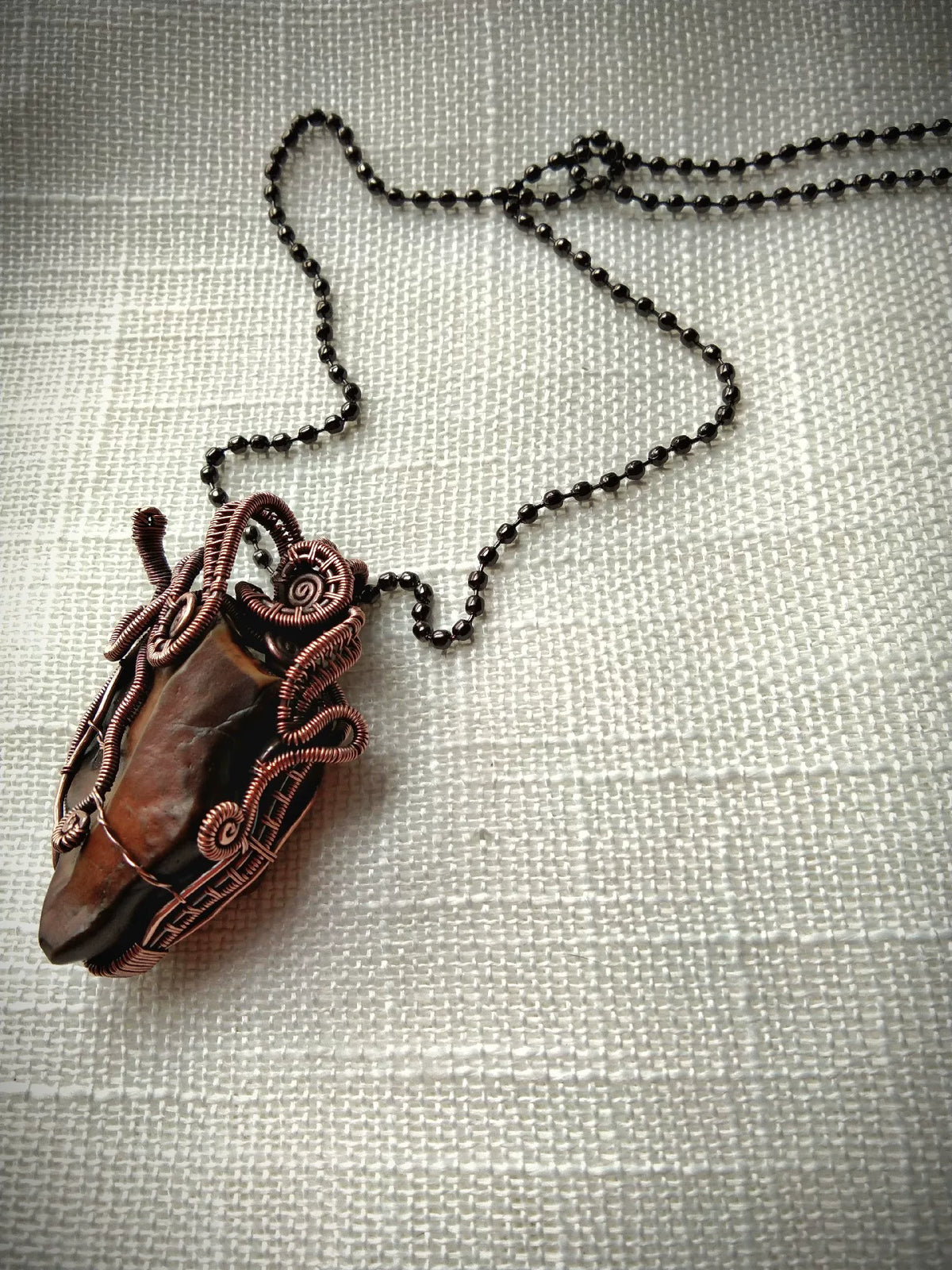 Gobi Stone Copper Wire Wrapped Pendant