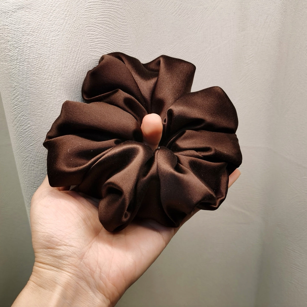Milk Chocolate Silk Scrunchie and Bow Set